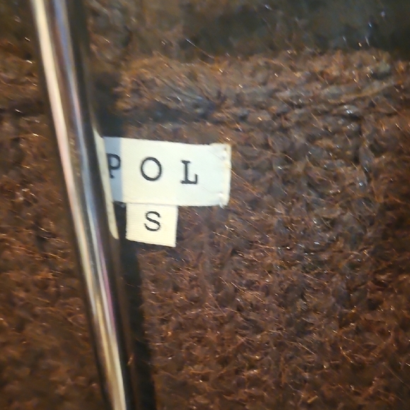 051 POL Chocolate Brown V-Neck Sweater - Picture 2 of 4